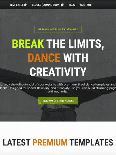 Breakdance Templates and block in the Design Library at BD Libraries