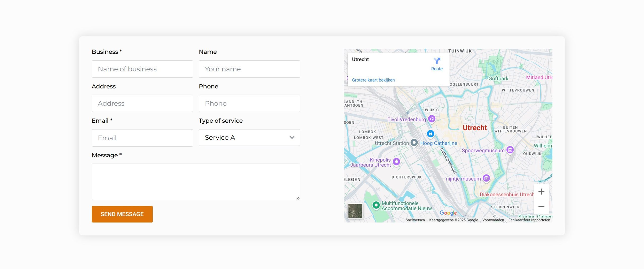 Contact block breakdance page builder