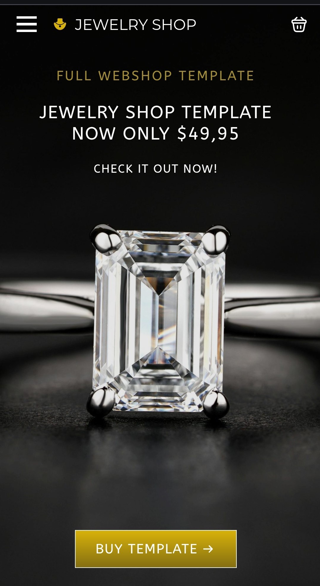 Jewelry store WooCommerce Breakdance builder template screenshot mobile