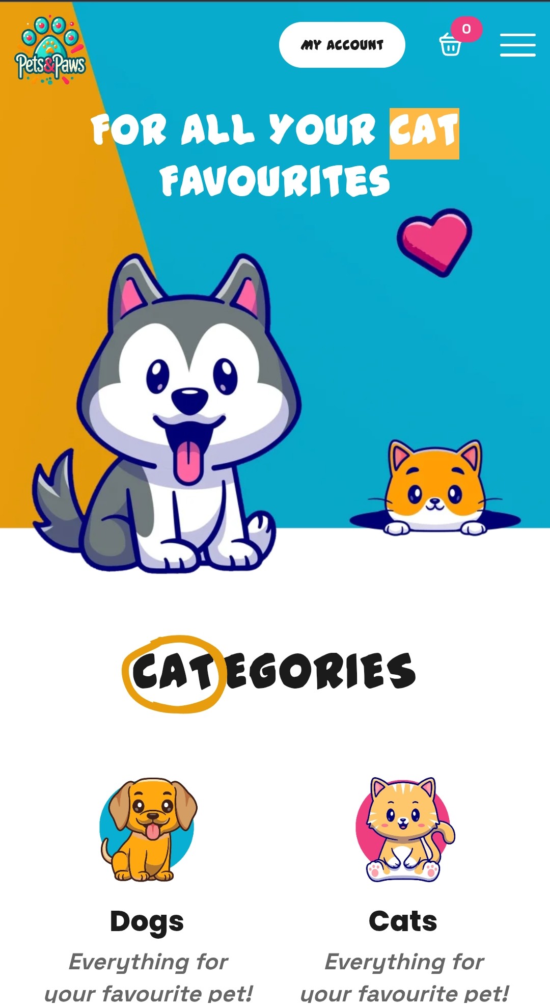 Pets Store WooCommerce Breakdance builder template mobile screenshot