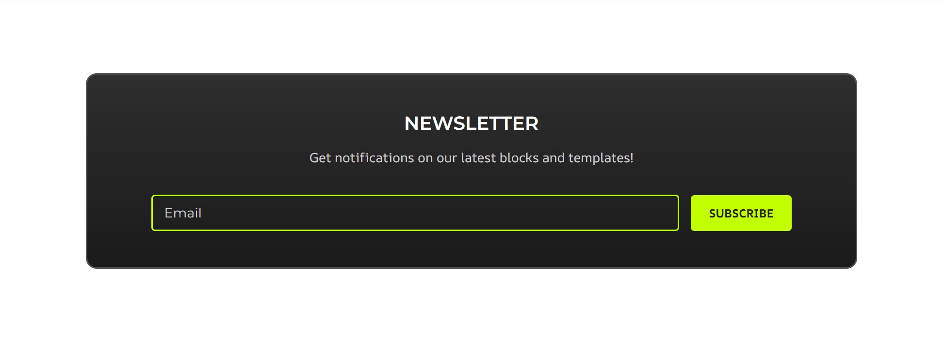 Newsletter block for breakdance