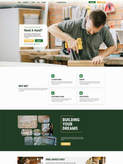 Handyman WordPress website Breakdance builder template thumbnail