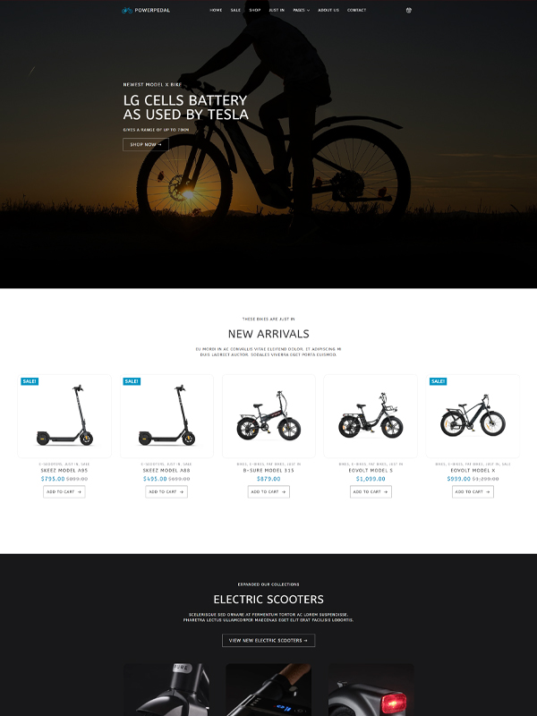 E-Bike Shop Template Powerpedal for Breakdance builder template thumbnail