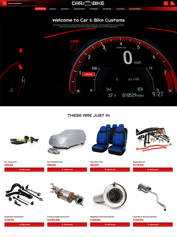 Car parts WooCommerce Breakdance builder template thumbnail