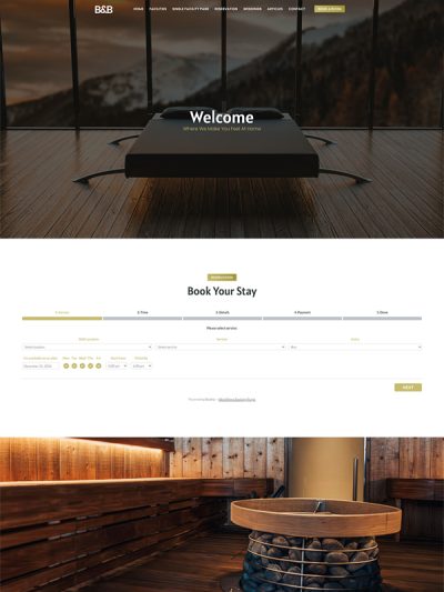 Bed & Breakfast WordPress website Breakdance builder template thumbnail