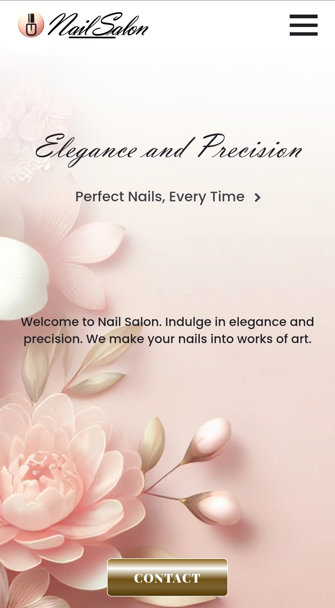Nail and Beauty Salon WordPress website Breakdance builder template screenshot mobile