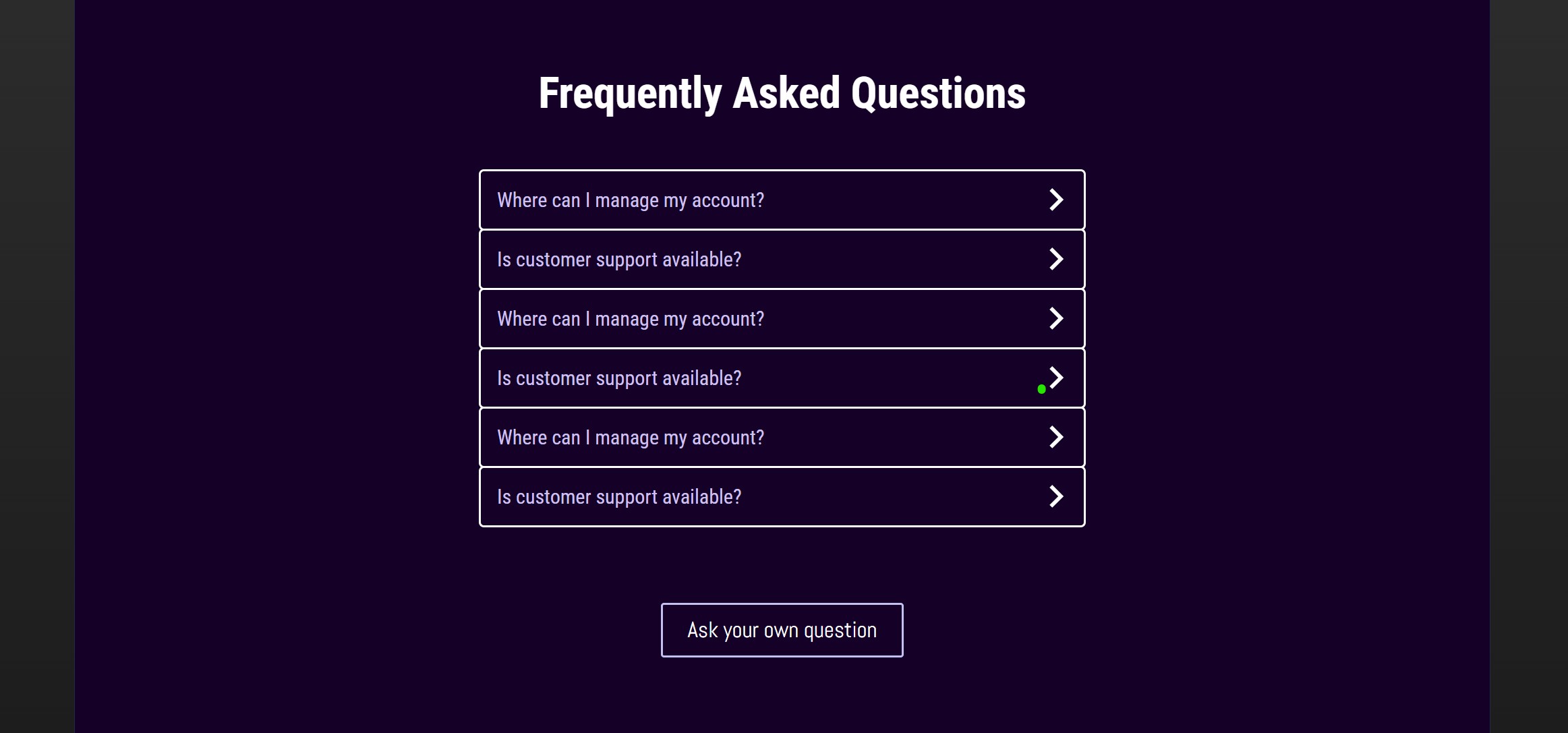 frequently asked questions block for breakdance builder