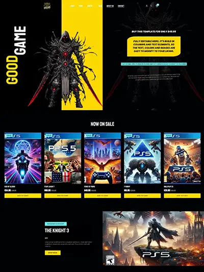 game shop template for breakdance builder