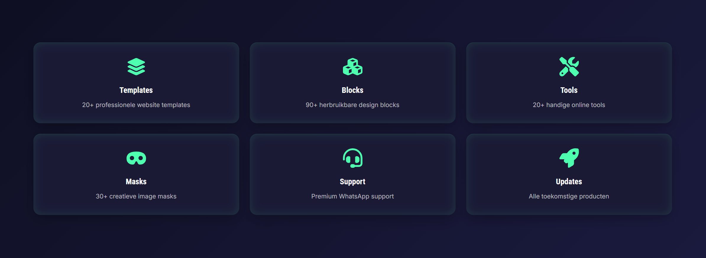 features section for website builder
